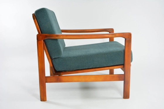 Mid-Century Modern ''BZ'' Armchair in Denim Blue From 1970s – Textile (photo 3 of 10)