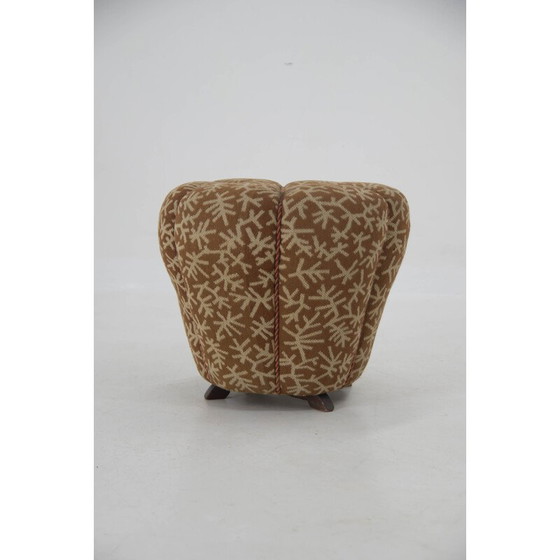 Image 1 of Vintage Art Deco stool in wood and fabric for Up Zavody, Czechoslovakia 1930s