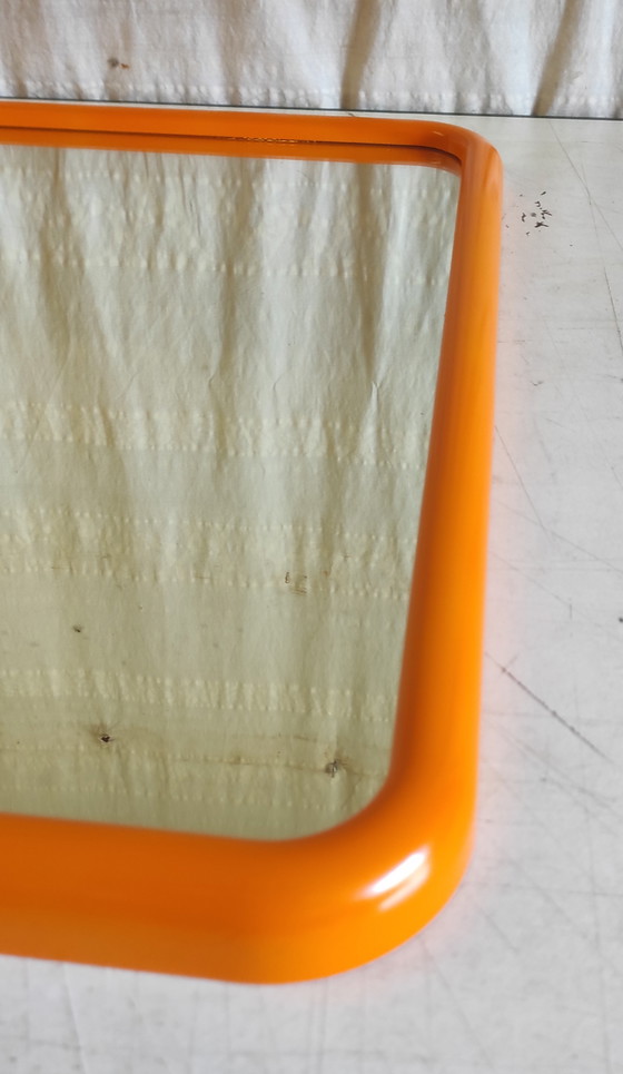 Image 1 of Vintage orange plastic XL mirror - 1960s/70s