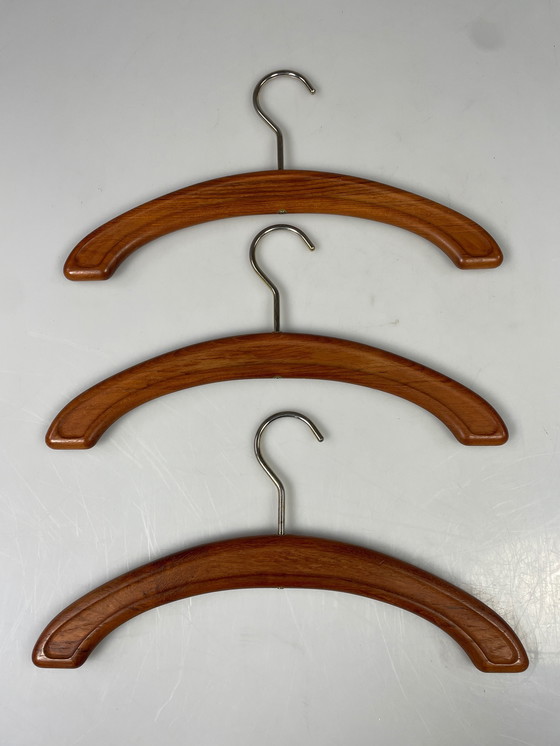 Image 1 of Vintage Teak Wall Coat Rack With Hangers, Aksel Kjersgaard For Odder Mobler, Denmark 1960'S