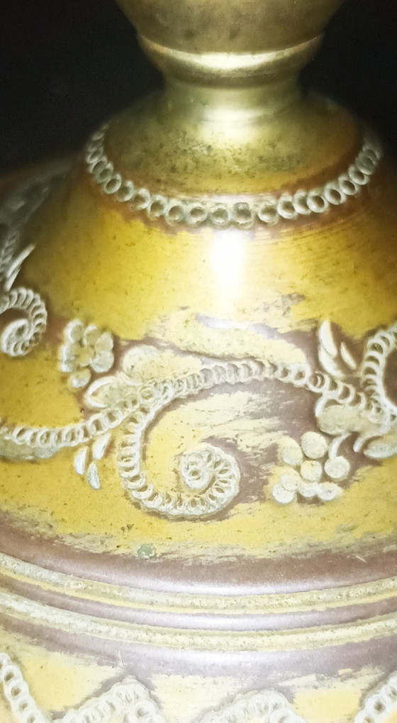 Image 1 of candelabro Bezalel Jerusalem unico - bronzo multitono - Boris Schatz (ca 1920)