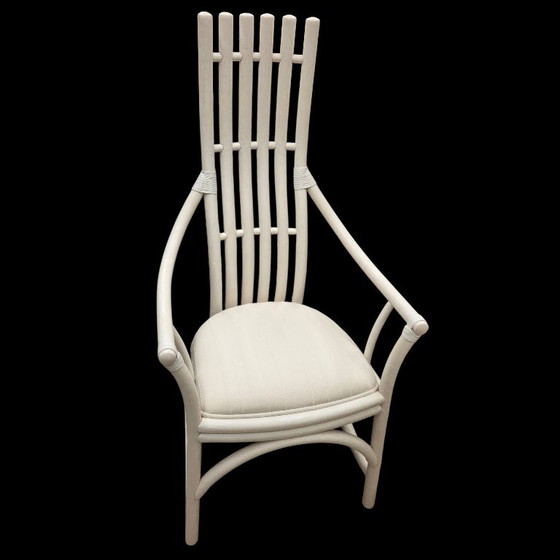 Complete Manou Eethoek Eetkamerstoelen en Eetkamertafel 120 cm – Eetkamerset, Glass, Rattan (photo 3 of 6)