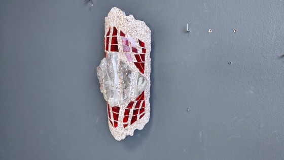 Image 1 of Brutalistische wandlamp van cement en glas, jaren 60.