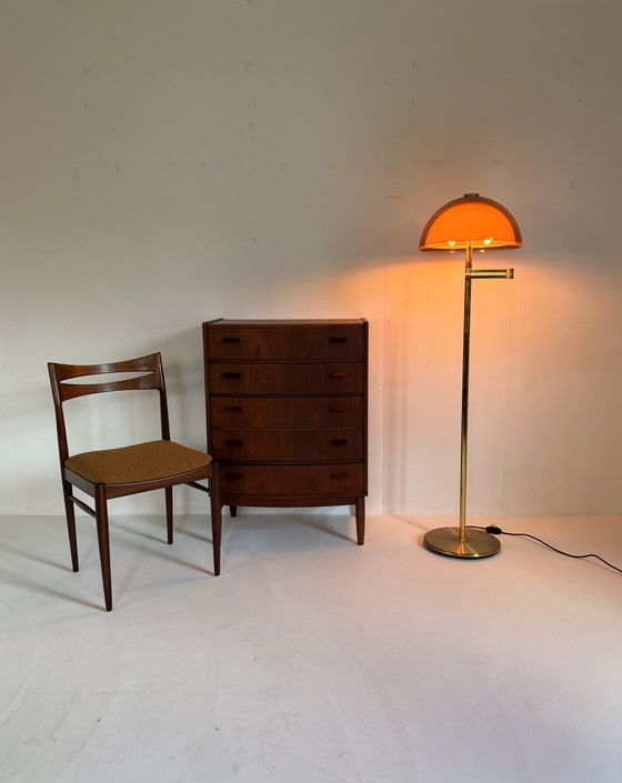 Image 1 of Lampada da terra a fungo in ottone vintage, Swisslamps anni '70