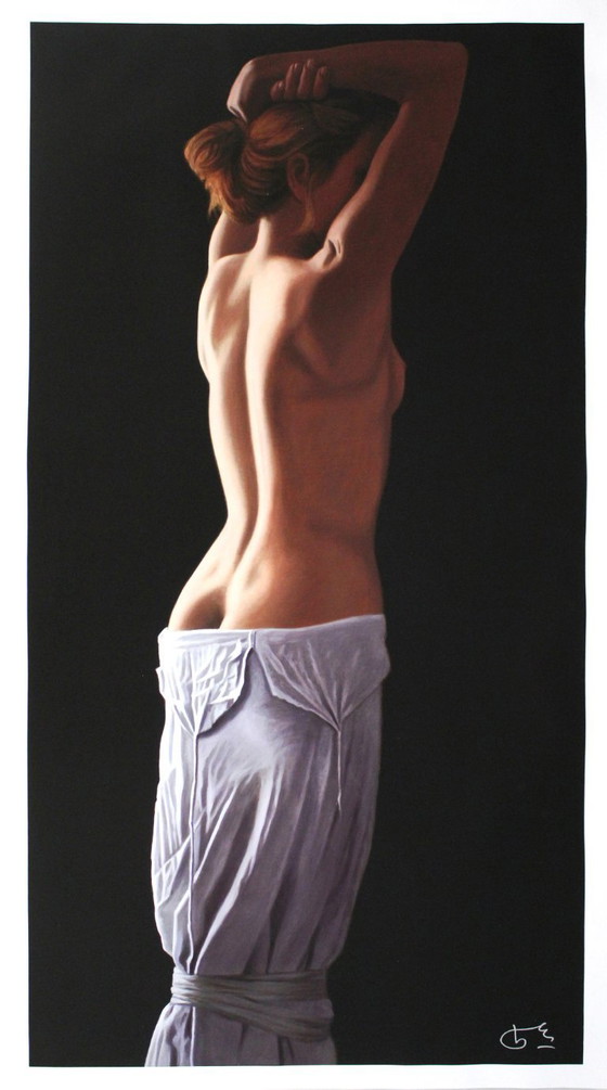 Image 1 of Kissmer, Willi - De pie con los brazos levantados - Giclee/lienzo - handsigned