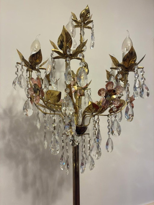 Elegant crystal floor lamp