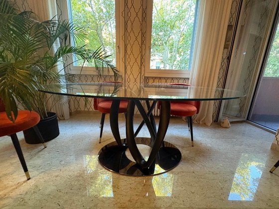 Porada Infinity - Tavolo Ovale in Cristallo 180 Cm – Tavoli da pranzo, Wood, Crystal (photo 4 of 5)