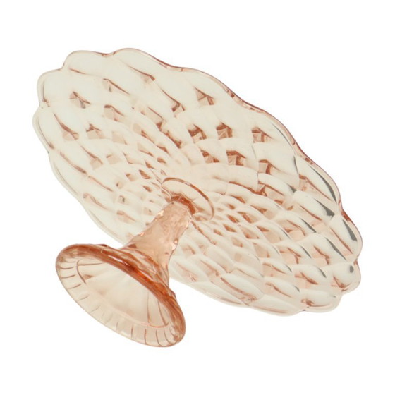 Image 1 of Pink Cake Stand Art Deco Diamond Pattern