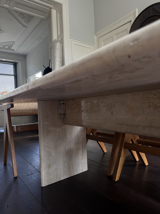 Travertine Dining Table (Solid, Italy 1980s) – Stone (photo 5 of 8)
