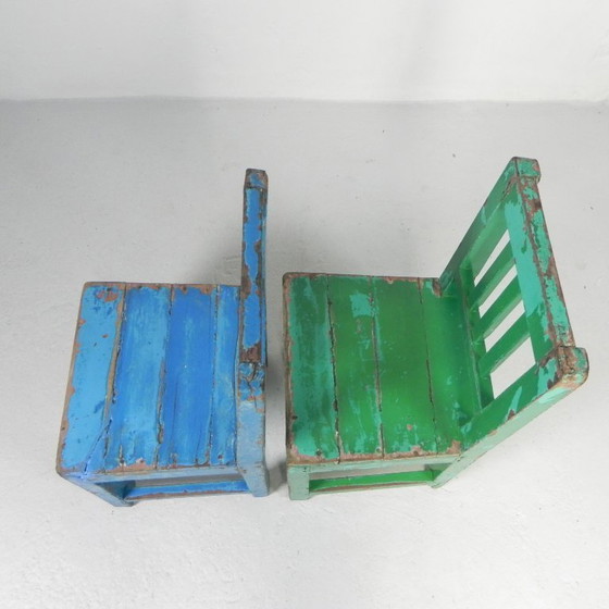 Image 1 of Set van 2 vintage kinderstoelen, jaren '50