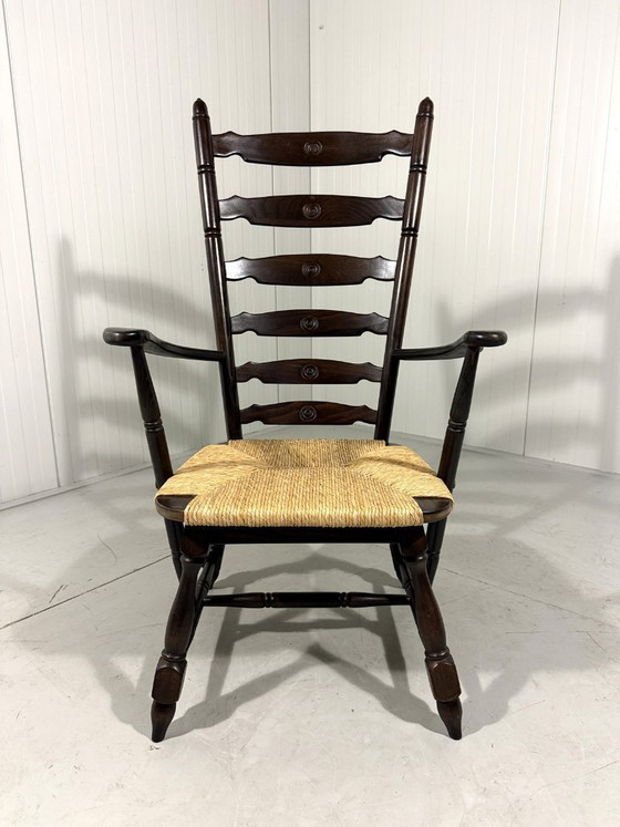 Image 1 of Rustikaler, brutalistischer Hochleiterstuhl aus den 1960er Jahren