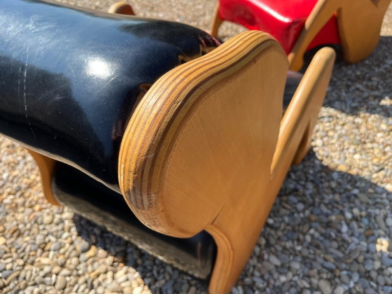 Coppia di Poltrone Vintage Design Postmoderno Him + Her Anni '70 '80 – Wood, Plastic (photo 12 of 15)