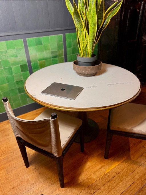 Mesa de comedor Astrolabe Aleph Driade de Oscar Tusquets, 116 cm. – eettafels, Metal, Brass