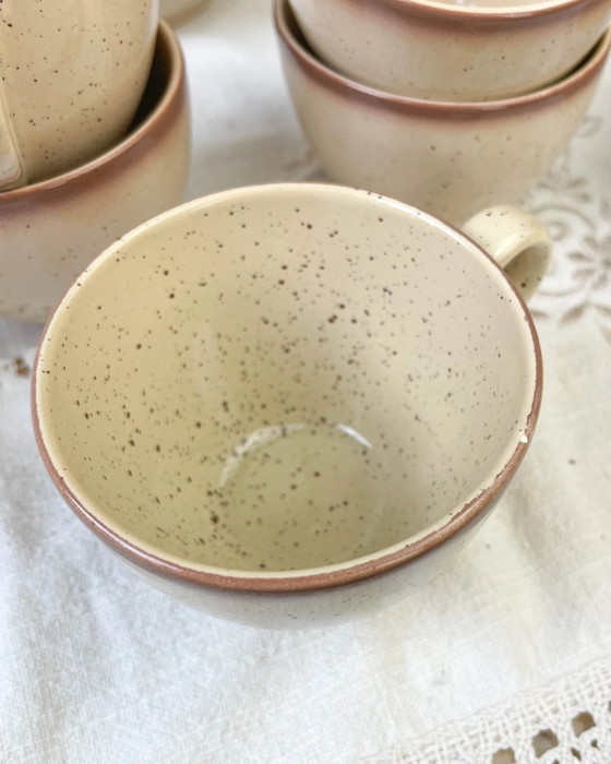 Juego de café de gres moteado estilo Tulowice de mediados de siglo – Loza, Mid Century Modern (photo 5 of 12)
