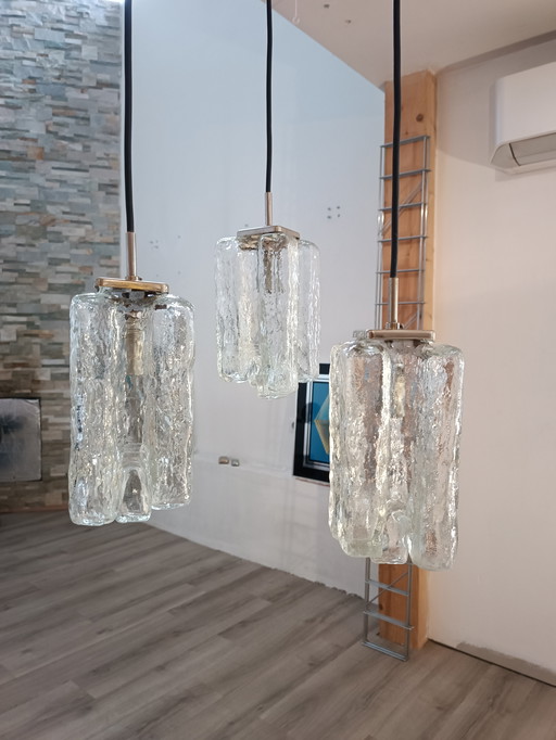 Cascade Ice Glass Granada chandelier by J.T. Kalmar 1970s