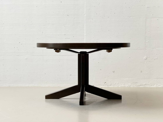 Image 1 of Mesa redonda de mediados de siglo de Girsberger en acabado oscuro, década de 1980