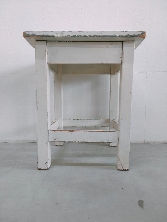 Image 1 of Brocante vintage/antique milk stool, side stool, side table (4 in stock).