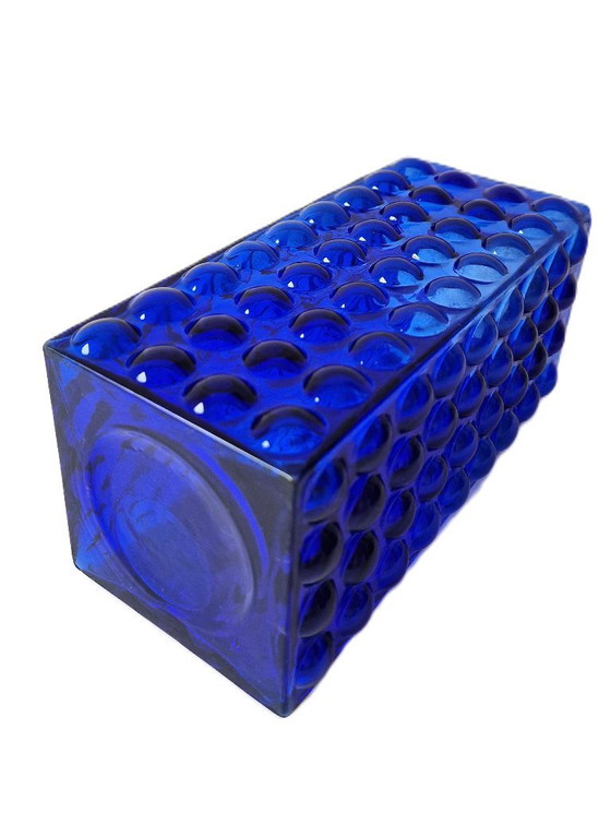 Image 1 of Hirschberg - Cobalt blue vase with bubbles by Wilhelm Braun