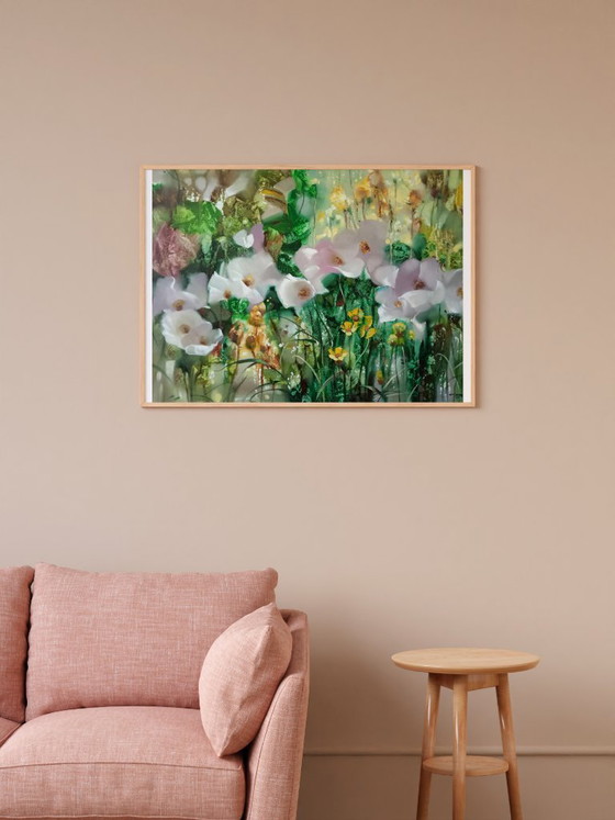 Original Oil Painting Abstract Expressionism Landscape Meadow Sunny Bouquet – Paintings & Drawings, Canvas (photo 3 of 8)