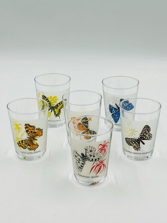 Image 1 of 6 verres papillons vintage
