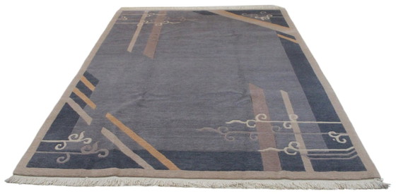Original Modern Designer Highland Wool Rug Nepal 301 x 200 cm, Rugs & carpets, Blue (photo 3 of 8)