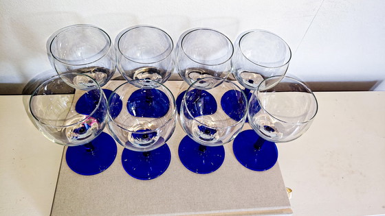 Image 1 of 8x Verre à vin Bleu foncé Acier Luminarc