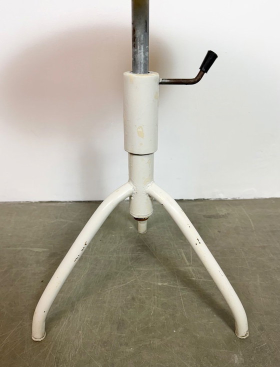 Image 1 of White Industrial Iron Height Adjustable Stool, 1960s