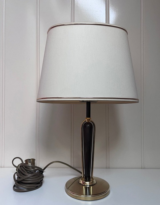 Image 1 of Lampe de table Hollywood Regency en laiton