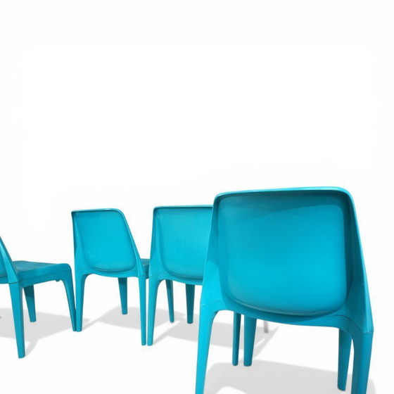 Image 1 of Set van 4 Schröder & Henzelmann Space Age eetkamerstoelen, 1970