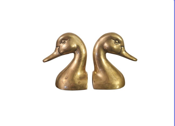 Image 1 of Elegantes sujetalibros de latón con forma de patos