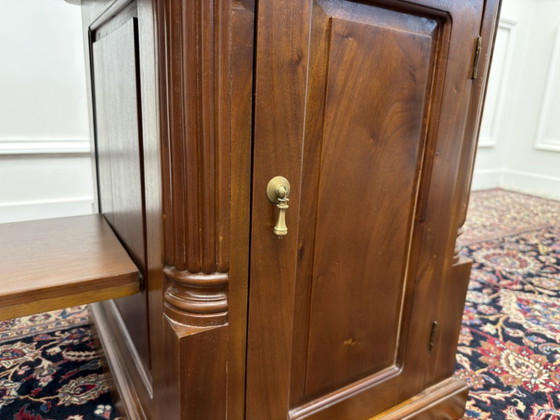 Klein Klassiek Engels Bureau Met Groen Leder – Leather, Wood (photo 11 of 17)