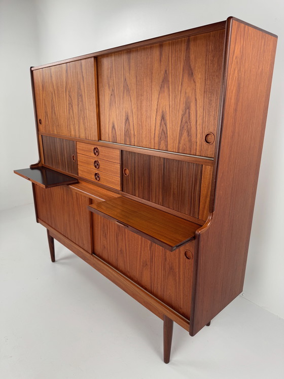 Image 1 of Johannes Andersen Highboard for J. Skaaning & Søn – Danish Design with Hidden Bar, 1960s