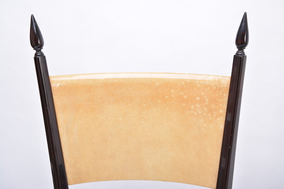 Image 1 of Set of Four Italian High Back Dining Chairs by Aldo Tura
