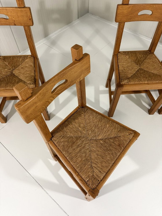6 X Rustieke Blonde Eiken Eetkamerstoelen 1960's – Wicker (photo 12 of 22)