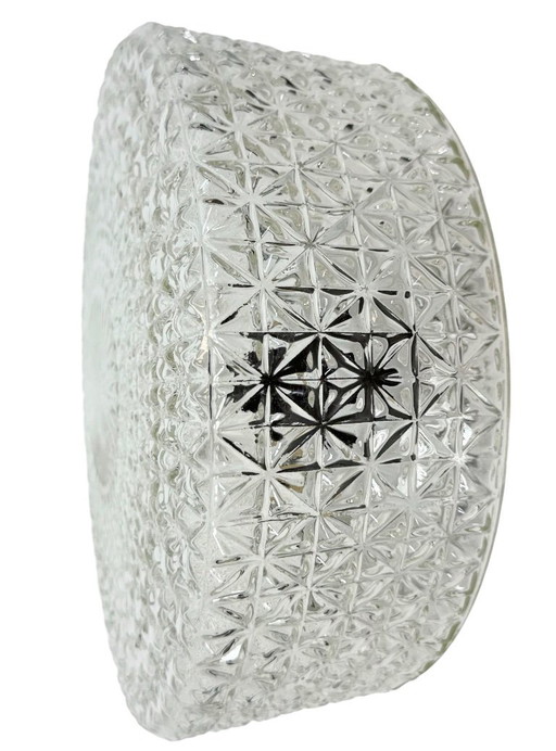 Vintage Glass Wall or Ceiling Light, 1970s