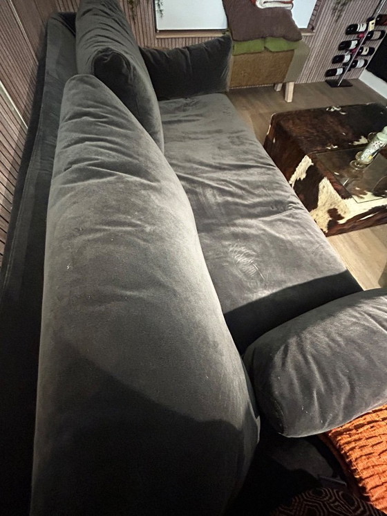 Image 1 of Grijs fluwelen 3-zitter