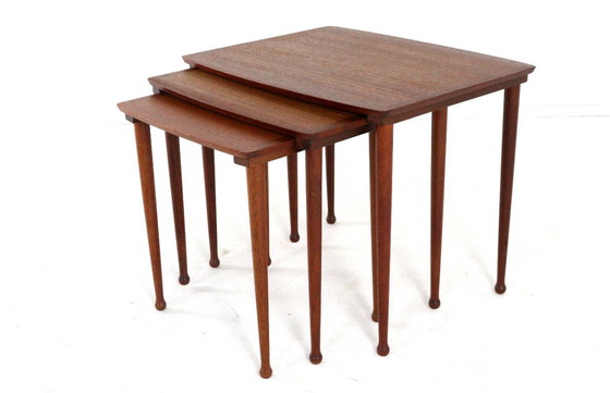 Image 1 of Jørgen Aakjær Jørgensen for Møbelintarsia nesting tables vintage Danish design