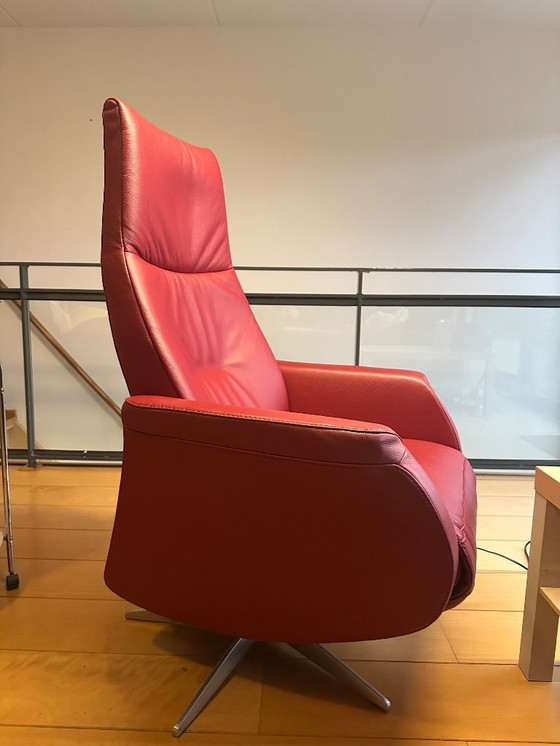 Image 1 of Luxuriöser elektrischer Relaxsessel in rotem Leder – mit Garantie und Rechnung