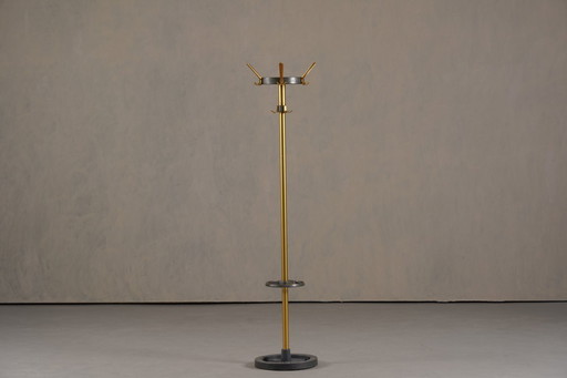 Vintage messing en metalen kapstok van Jacques Adnet, Frankrijk, jaren 1950.