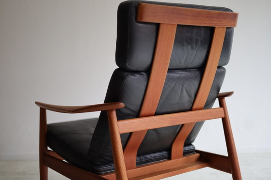 Fauteuil vintage FD164, Arne Vodder – France & Søn, Bois, Cuir (photo 10 of 11)