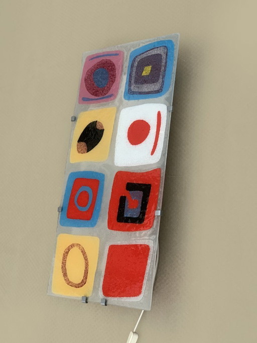 Lámpara de pared vintage IKEA GYLLEN con panel de vidrio, años 90