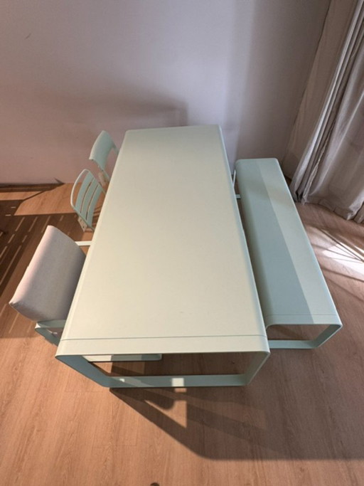 Fermob garden set table bench & 3 different chairs Ice Mint – tuintafels, Aluminium (photo 2 of 9)