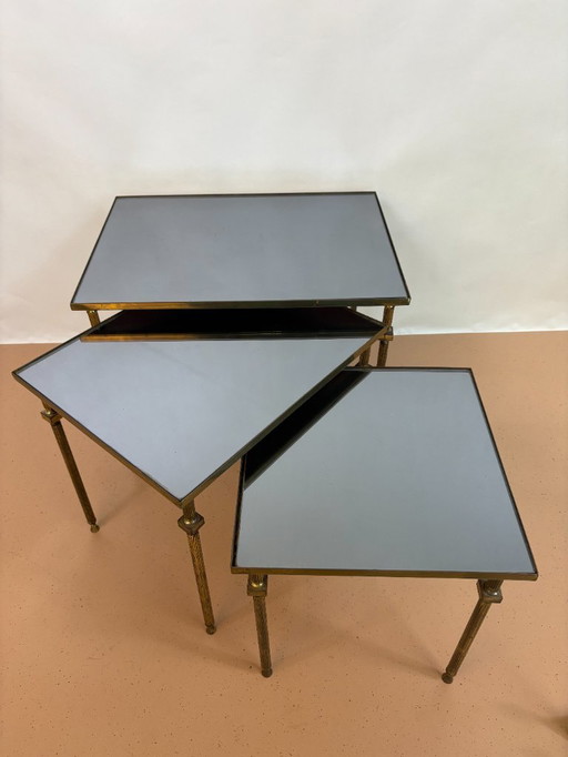 Ensemble Franse messing Tables gigognes - 1960s