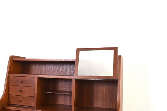 Mid-Century dänischer Teakholz Schreibtisch, 1960er Jahre., Braun, Mid Century Modern (Foto 12 von 15)