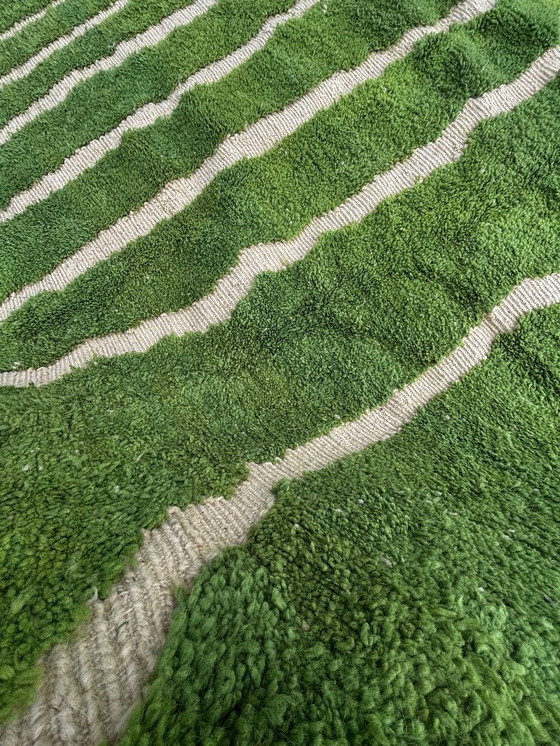 Image 1 of Tappeto verde marocchino 200x300 cm – Tappeto in lana fatto a mano, tappeto berbero moderno