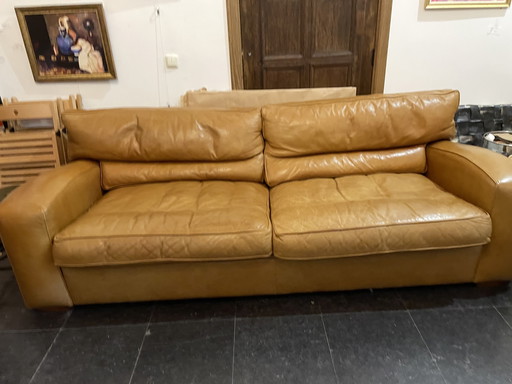 Ledersofa, 4 Sitze und 2 Sessel