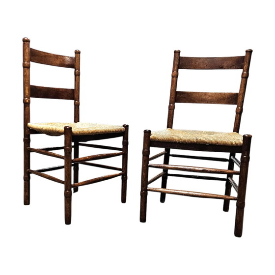 2 x Art Deco Rush Chair / Amsterdam School / Jac Levee / Mid-Century – Dining chairs (photo 18 of 21)