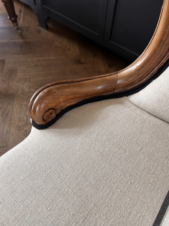 Image 1 of Antique Biedermeier knitting chair, newly upholstered
