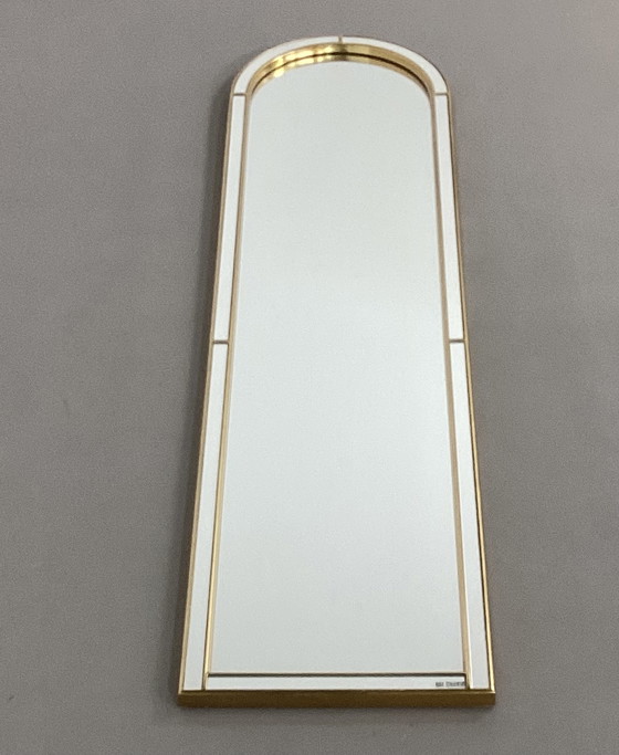 Image 1 of Grote facet geslepen Deknudt spiegel met vergulde lijst vintage 