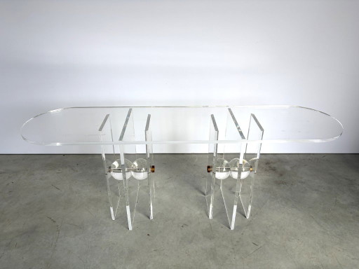 Messing en Lucite Console, jaren 70